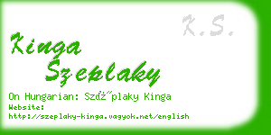 kinga szeplaky business card